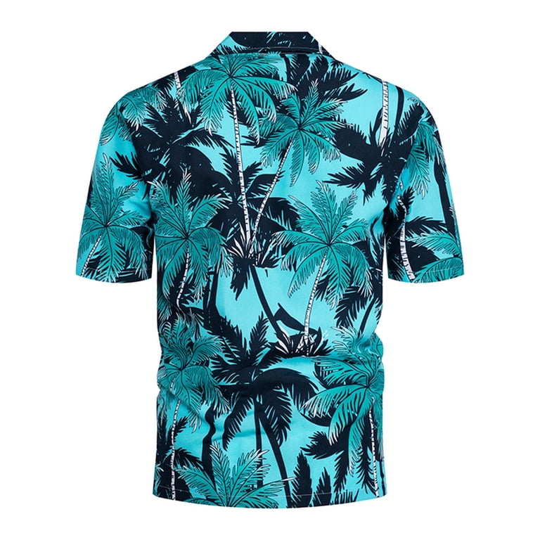 ZCFZJW Mens 100% Cotton Hawaiian Shirts Big and Tall Button Down