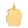thumbnail image 3 of FJC Finejewelers 14k Yellow Gold Plain Large .013 Gauge Facing Right Engravable Girl Head Charm, 3 of 3