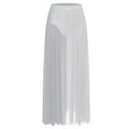 thumbnail image 2 of inlzdz Womens Lyrical Dance Skirt Figure Skating Dance Skirt with Briefs Contemporary Dancewear White L, 2 of 4