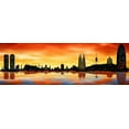 thumbnail image 2 of Ferriz, Jose 14x7 Gold Ornate Wood Framed with Double Matting Museum Art Print Titled - Skyline Barcelona 02, 2 of 4