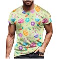 thumbnail image 1 of Camiseta de manga corta con cuello redondo de Pascua para hombre, camiseta informal con estampado Pompotops  oipoqjl32104, 1 of 5