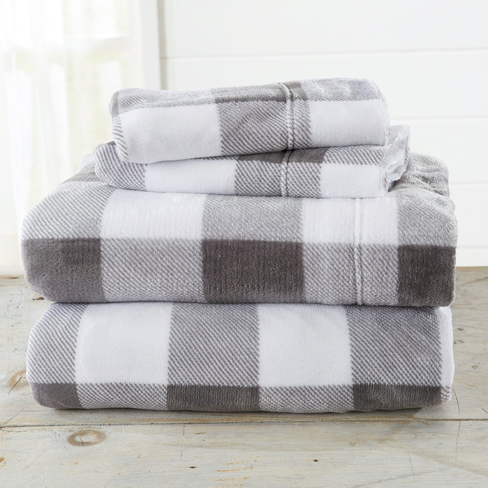 Great Bay Home Super Soft Velvet Plush Printed Sheet Set