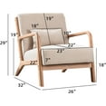 thumbnail image 2 of Ebello Mid-Century Modern Accent Chair(set of 2), Reading Armchair, Living Room Armchair, Beige, 2 of 7