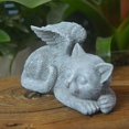 thumbnail image 1 of Statue d'Ange en Résine pour Chat Endormi - Statue de Souvenir - Décoration, 1 of 3