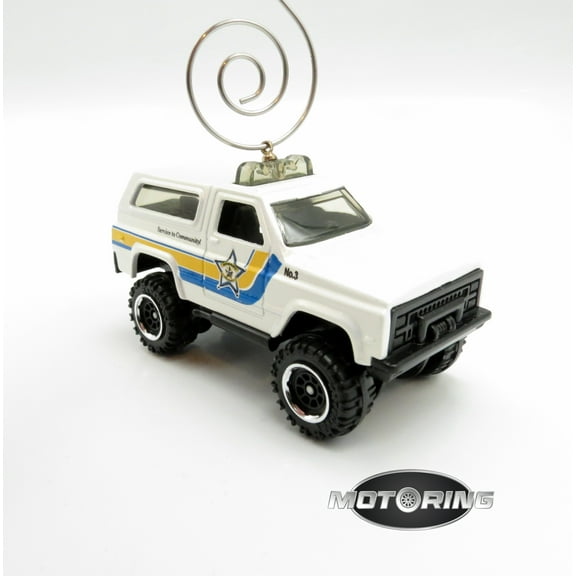 Chevy Blazer 4x4 Police Car Rare Christmas Tree Ornament Diecast
