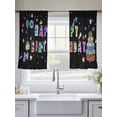 thumbnail image 6 of Happy Birthday Semi Sheer Window Curtains 54 Inches Long, Birthday Gifts Cake Balloons Black Rod Pocket Voile Silky Chiffon Curtain Light Filtering Drapes for Living Room, Kitchen, 52"x54", 2 Panels, 6 of 9