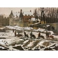 thumbnail image 2 of Breitner, George Hendrik 18x14 Black Ornate Wood Framed with Double Matting Museum Art Print Titled - Construction Site in Amsterdam, 2 of 4