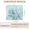 thumbnail image 2 of Summer Coastal Dish Drying Mat for Kitchen Counter Nautical Beach Starfish Coral Dish Drying Pad Ocean Teal Blue Dish Mat Absorbent Microfiber Dishes Drainer Mats 16"x18", 2 of 7