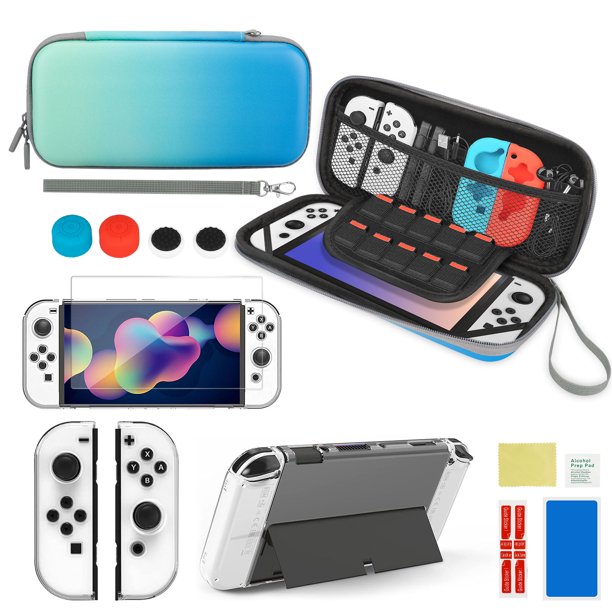 EEEkit Carrying Case Fit for Nintendo Switch OLED, Switch OLED Accessories Bundle Compatible
