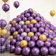 thumbnail image 4 of Globos Ztikug, 50 unidades, látex, 25 cm, color morado metalizado, cumpleaños, 4 of 6