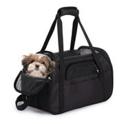 Jespet Soft-Sided Dog & Cat Carrier Bag, Airline Approved Pet Kennel Travel Handbag & Car Seat