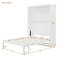 thumbnail image 2 of Harper & Bright Designs Full Size Murphy Bed with Shelves, Foldable Wall Bedframe w/Flexible Slats Support, Space-Saving Design, Can Be Folded Into Cabinet, White, 2 of 11