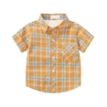 thumbnail image 4 of 10-11 Years Girls Short Sleeved Shirt Comfortable Breathable Fashion Plaid Girls Short Sleeved Shirt Back-To-School Shirts Yellow Casual T Shirts, 4 of 4