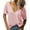 Pink, variant on Oversized Tshirts Deep V Neck Short Sleeve Solid Color Casual Loose Basic Breathable Plus Size Shirts Curvy Women Black L
