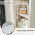 thumbnail image 6 of OKD 68" Tall Bathroom Organizers and Storage with Faux Marble Top, Adjustable Shelf and Drawer, Curved Profile Design, Narrow Linen Tower for Bathroom, Kitchen, Living Room, Hallway, Off White, 6 of 8