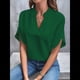 thumbnail image 3 of Blusa de para Mujer, Cuello en V, Estilo Túnica Elegante. Verde M, 3 of 5