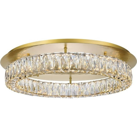 

Maklaine 25.6 Round Royal Cut Crystal LED Flush Mount in Gold