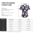 thumbnail image 3 of Zufioo Rose Flowers Print Women's Classic V-neck T-shirt, V-neck Short-sleeved Tops Home Wear, Suitable for Daily Life, Work, Outdoors-Medium, 3 of 8