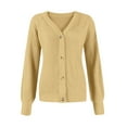 thumbnail image 5 of YDDIAN Women's Cardigan Sweater 100% Cotton Button-Down Long Sleeve Oversized Knit Cardigans Beige S, 5 of 7
