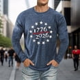 thumbnail image 4 of CUSTG Men T-Shirts Casual Sporty Patriotic Long Sleeve T Shirt Athletic Fit Crew Neck Tops Daily Workout Activities Celebrate America's 250th Anniversary Versatile 1776-2026 4th Of July Tee, 4 of 5
