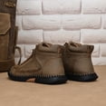 thumbnail image 6 of Havenx Leather Boots Mens Boot Comfortable Handmade Casual Boots Waterproof High Top Chelsea Shoes Outdoor Lightweight Hiking Shoes Daily Walking Driving Shoes,Khaki 42(US-8.5), 6 of 6