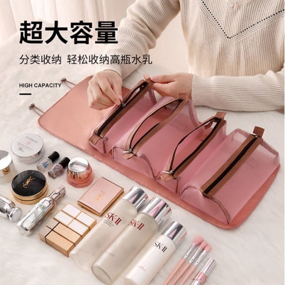 Upgrade 4-in-1 Multi-function Cosmetics Storage Bag Detachable Large Capacity Travel Convenient Cosmetic Bag Wash Bag