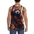 thumbnail image 4 of Balery Red Panda Autumn Branches Camisetas sin mangas para hombre, absorbe la humedad y protege contra el mal olor.-Small, 4 of 7