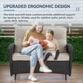 thumbnail image 3 of Behousewell Outdoor Glider Loveseat Sofa Wicker Rattan Glider Sofa,Patio 2 Seater Wicker Sofa with Thicking Back & Seat Cushions for Garden Balcony Backyard, 3 of 6