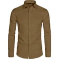 thumbnail image 3 of YANGXINX Dress Shirt for Men 2026 Stylish Long Sleeved Button Down Lapel Collar Tops Business Casual Free Formal Work Wear Clothes, 3 of 4