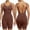 Coffee, variant on Gmluru Women Shapewear Tummy Control Bodysuit Solid Color Fitness Exercise High Elasticity Tight Fitting Corset Yoga Underwear Black S-3XL