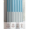 thumbnail image 7 of Colorful Stripe Semi Sheer Curtains 84 Inch Length 2 Panels Set, Modern Teal Blue Green Vertical Striped Sheer Kitchen Curtain Privacy Voile Window Curtain for Living Room Bedroom Rod Pocket Drapes, 7 of 7