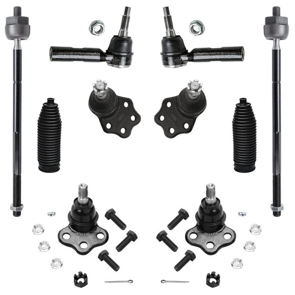 Detroit Axle - 2WD Front 10pc Suspension Kit for 2000-2004 Dodge Dakota, 2000-2003 Durango, 4 Upper & Lower Ball Joints, 4 Tie Rods, 2 Boots, 2001 2002 Replacement