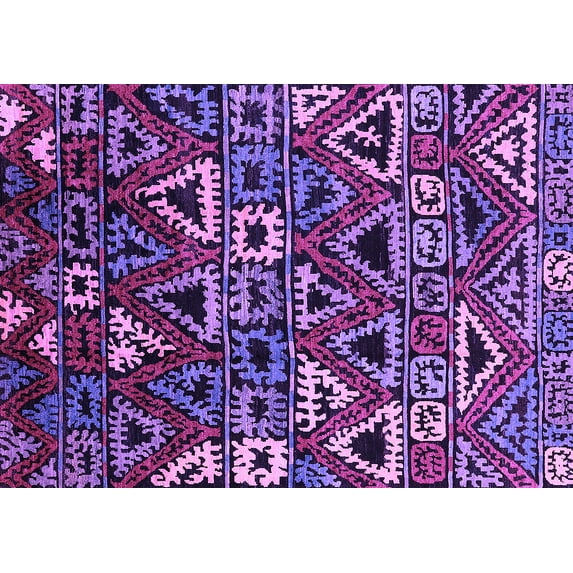 Ahgly Company Indoor Rectangle Solid Purple Modern Area Rugs, 2' x 5'