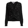 thumbnail image 5 of No Boundaries Juniors' Twist Faux Pearl Sweater, 5 of 5