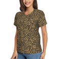 thumbnail image 2 of Wukai Leopard Print Classic V-Neck T-Shirt for Women: Comfortable, Stylish, and Versatile Wardrobe Essential-3X-Large, 2 of 7