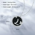 thumbnail image 5 of Sterling Silver Initial Necklace for Women Capital Letter A-Z Black Agate Pendant Necklace Cubic Zirconia Round Alphabet Necklaces Birthday Jewelry gift, 5 of 5