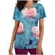 thumbnail image 1 of Vestido Corto para las Mujeres con Cuello en V Imprimir Manga Corta Bolsillo Enfermera Top, Poliéster Ligero para el Hogar Diario Y Desgaste Casual, 1 of 9