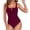 Wine, variant on Enjoytime Women's Swimwear Square Neck Leopard Print Ruched Monokini One Piece Swimsuit Bathing Suits for Women Tummy Control