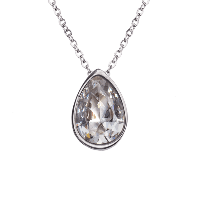 Collar Mujer con Dije de Zirconia Cúbica LuckyLy Hilda Acero Inoxidable Plateado UNITALLA
