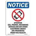 thumbnail image 1 of SignMission OS-NS-A-1824-V-10187 18 x 24 in. OSHA Notice Sign - Attention Cell Phones, 1 of 1