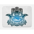 thumbnail image 1 of Hamsa Bath Mat, Evil Eye Inside the Hand of Fatima Spiritual Esoteric Protection Ancient Icon, Non-Slip Plush Mat Bathroom Kitchen Laundry Room Decor, 29.5 X 17.5 Inches, Black Blue White, Ambesonne, 1 of 2