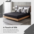 thumbnail image 2 of Unique Bargains Fitted Polyester Satin Strip Bed Sheets Wear Resistant 78.0"x79.9" Black, 2 of 5