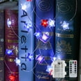 thumbnail image 3 of ChicYu Shatterproof LED Star String Lights,Red White Blue Flashing Decor for Garden Fences, Nighttime Ambiance Boosts Theme Memorial Day Decor Multicolor, 3 of 11