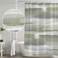 thumbnail image 3 of Sage Green Grey Lines Bathroom Shower Curtains with Hooks, Abstract Mottled Paints Graffiti Texture Waterproof Fabric Washable Shower Curtain for Home Hotel Bathtub Decor 60x72 Inch, 3 of 9