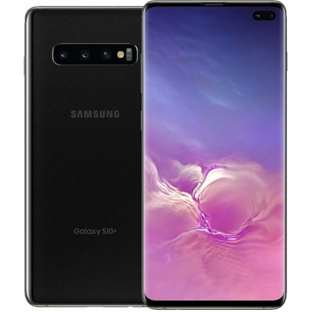 Pre-Owned SAMSUNG Galaxy S10+ G975U 128GB Prism Black Fully Unlocked (LCD Dot) (Refurbished: Good)