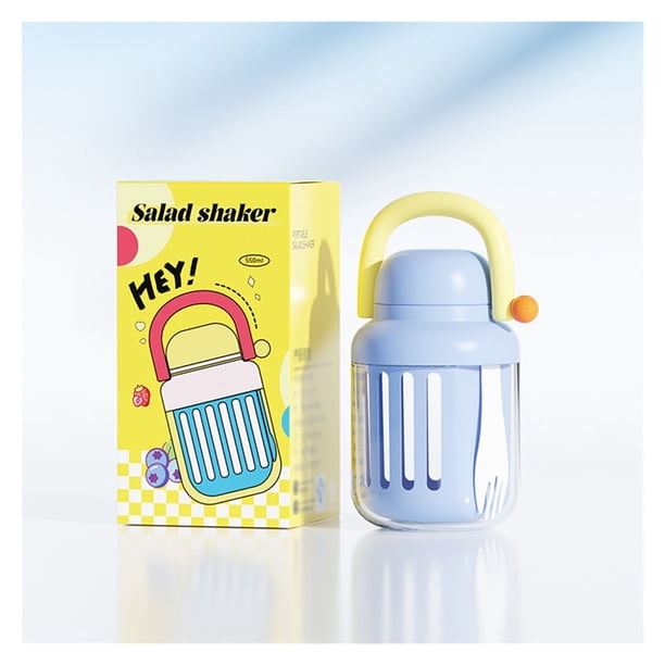 Tazas de yogur parfait con tapas reutilizables con tenedor, ensaladeras de doble capa