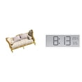 thumbnail image 1 of Sofá De Madera En Miniatura Para Casa De Muñecas, Ideal Para Recrear Escenas Cotidianas. Incluye Reloj Digital De Pared Con Pantalla Grande Que Muestra La Temperatura Y La Humedad, Perfecto, 1 of 8