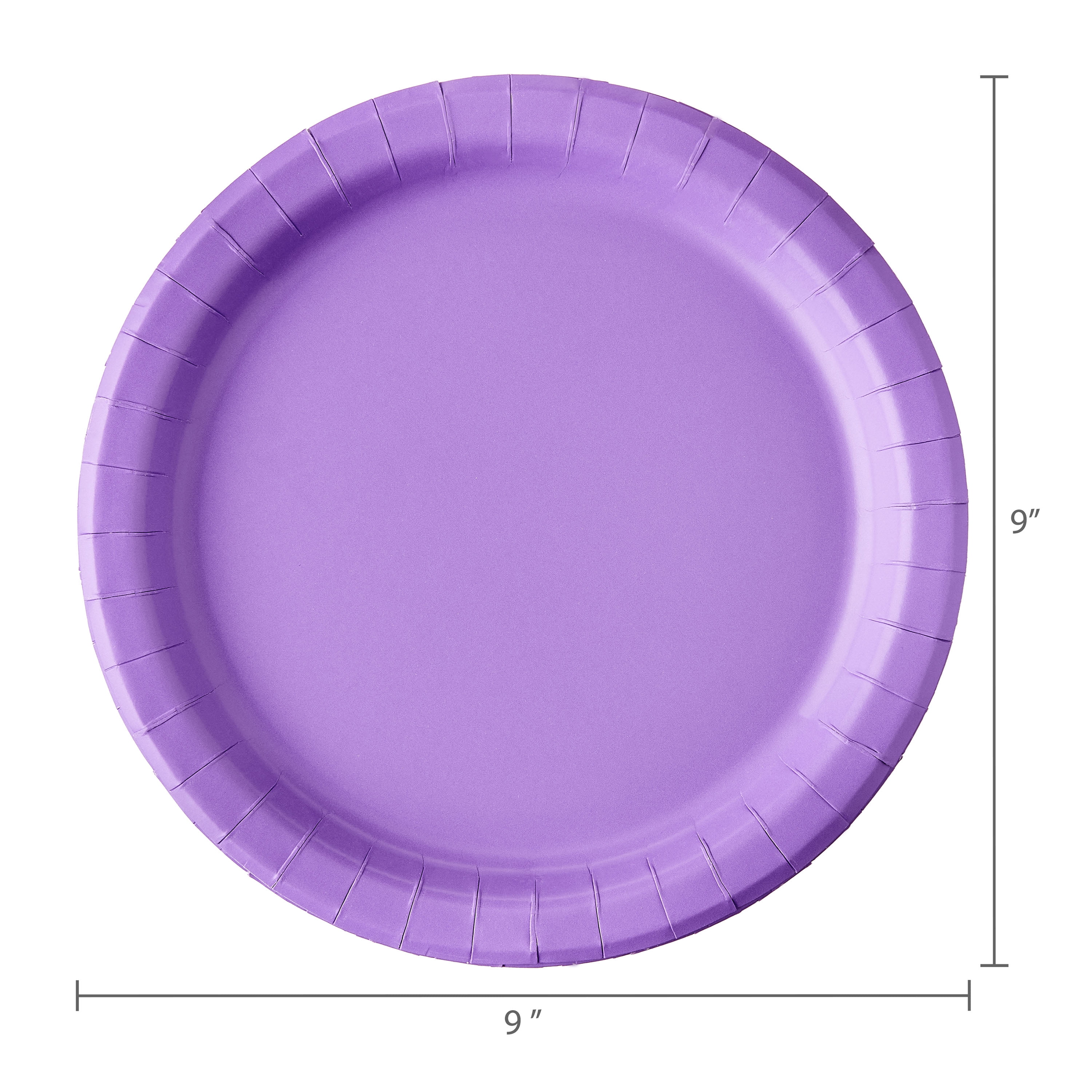Disposable Purple Party Paper Plates, Serves 20, 9", by Way To Celebrate