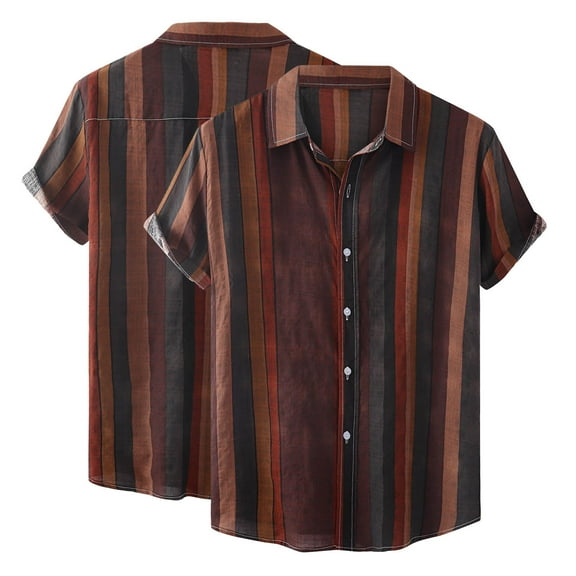 Teissuly Summer Shirt Printing Casual Men's Short Sleeve Shirt Lapel Top