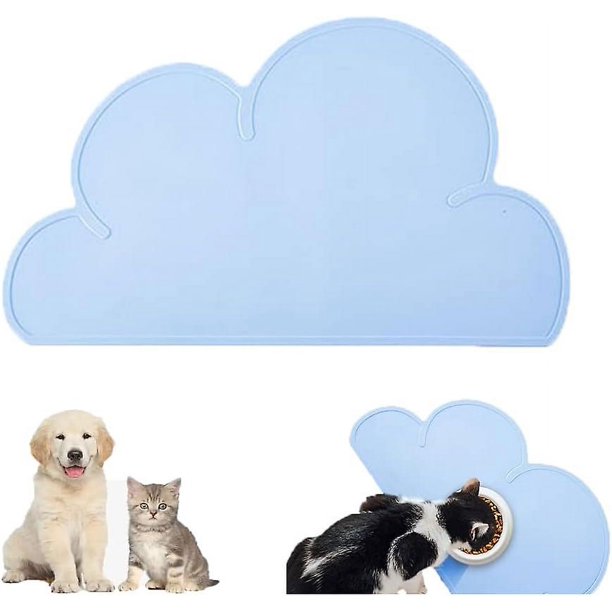 Alfombrilla para cuenco de perro, alfombrillas para comida para gatos, alfombrilla de silicona fácil de limpiar, alfombrilla para comida para perros, forma de nube, impermeable para mascotas